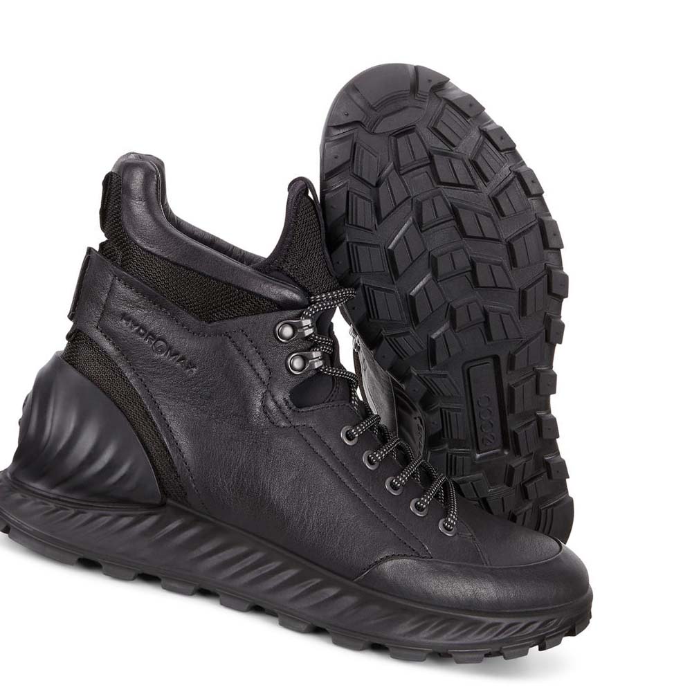 Men's Ecco Exostrike Hydromax Hiking & Trail Black | Canada 567KOR